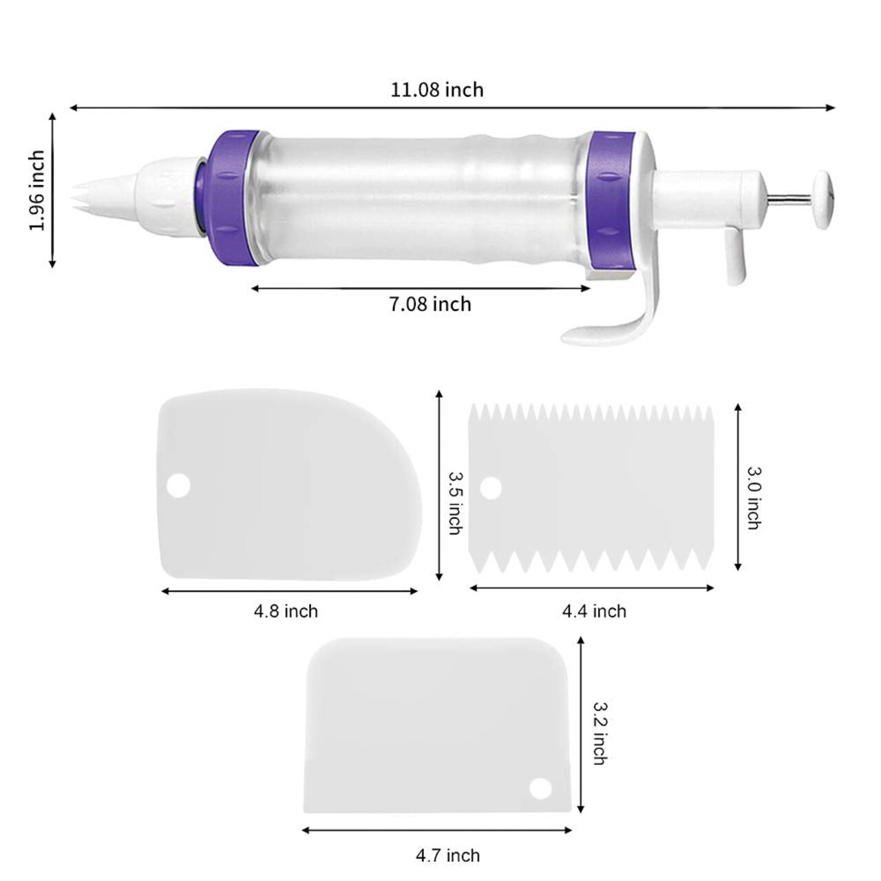 Icing Dispenser Cupcake Filling Injector, 7 Icing Nozzles, 3 Cream Scrapers Frosting Making Dessert Cream Piping Syringe Nozzles Kits for Cake Cookies Decoration